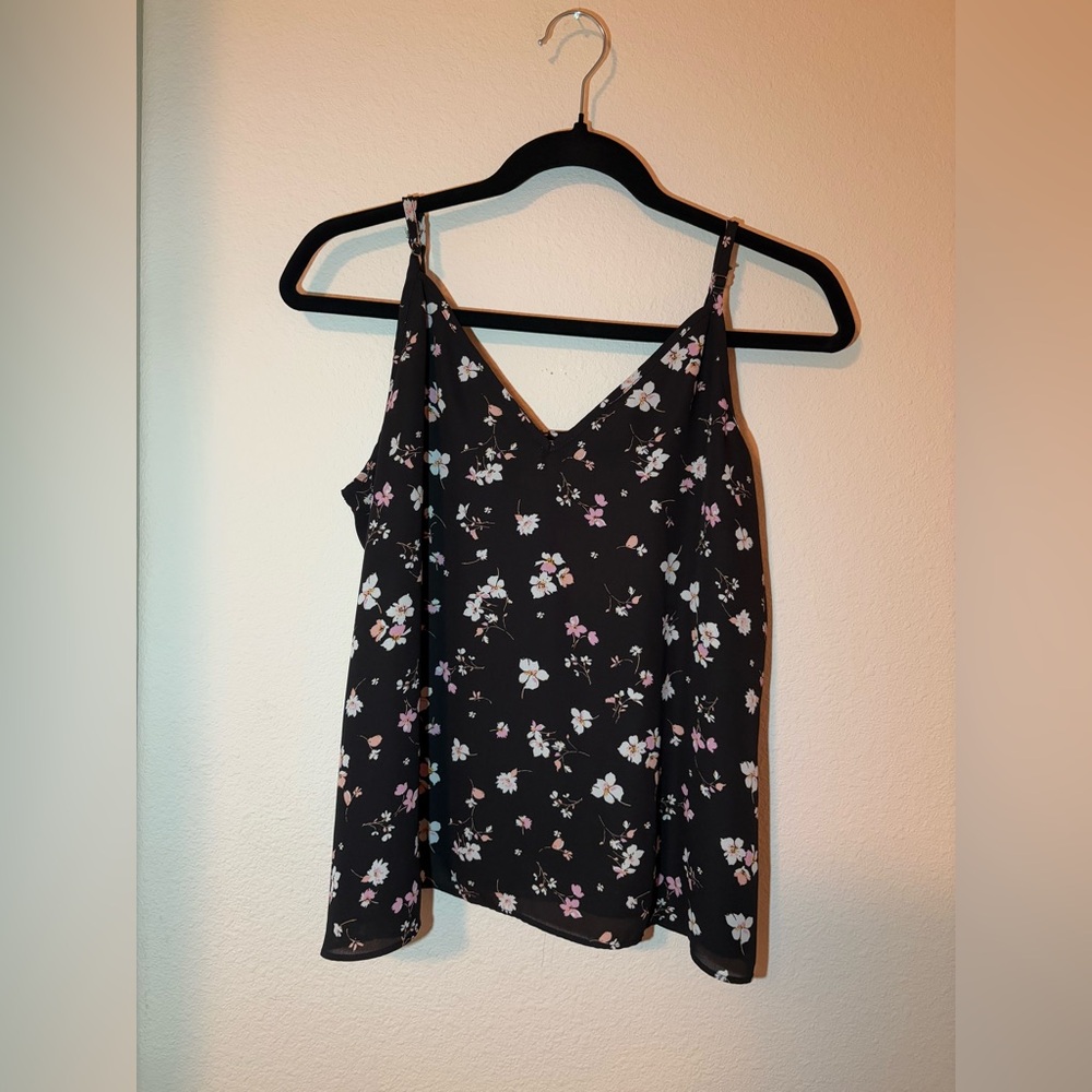 Abound large Black floral tank top